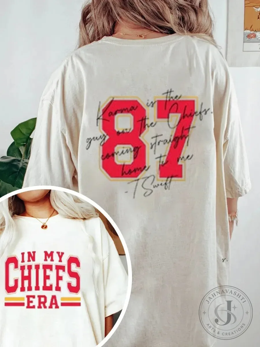 Kansas City Chiefs Travis Kelce 87 In My Chiefs Era Oversized T-Shirt